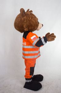 Wielka chodząca maskotka wykonana na zamówienie Mis Ratownik