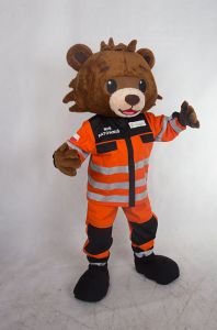 Chodząca maskotka szyta na zamówienie Miś Ratownik